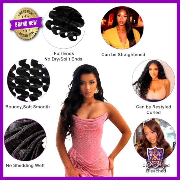 Raw Body Wave Human Hair Extensions 4 Bundles 20-26 Inch Virgin Indian Hair main image 2